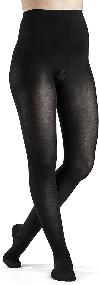 SIGVARIS Women’s Style Soft Opaque 840 Closed Toe Pantyhose 15-20mmHg - Black - Medium Short