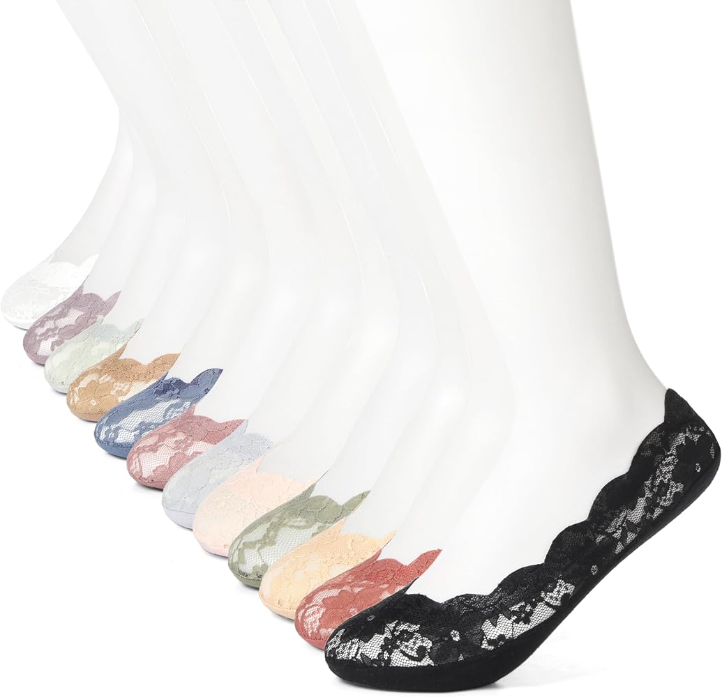 Women’s No Show Socks,Comfortable Low Cut Socks,Lace Breathable Invisible And Sexy Cute Socks