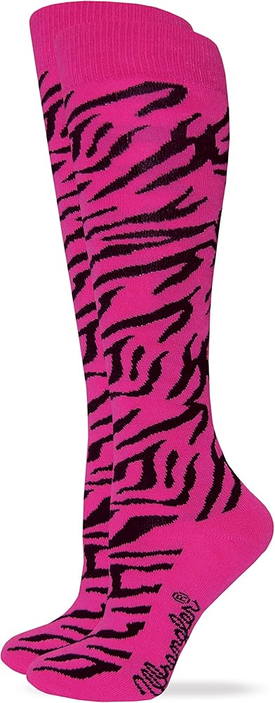 Wrangler Womens Zebra Print Socks, Fuchsia, Medium