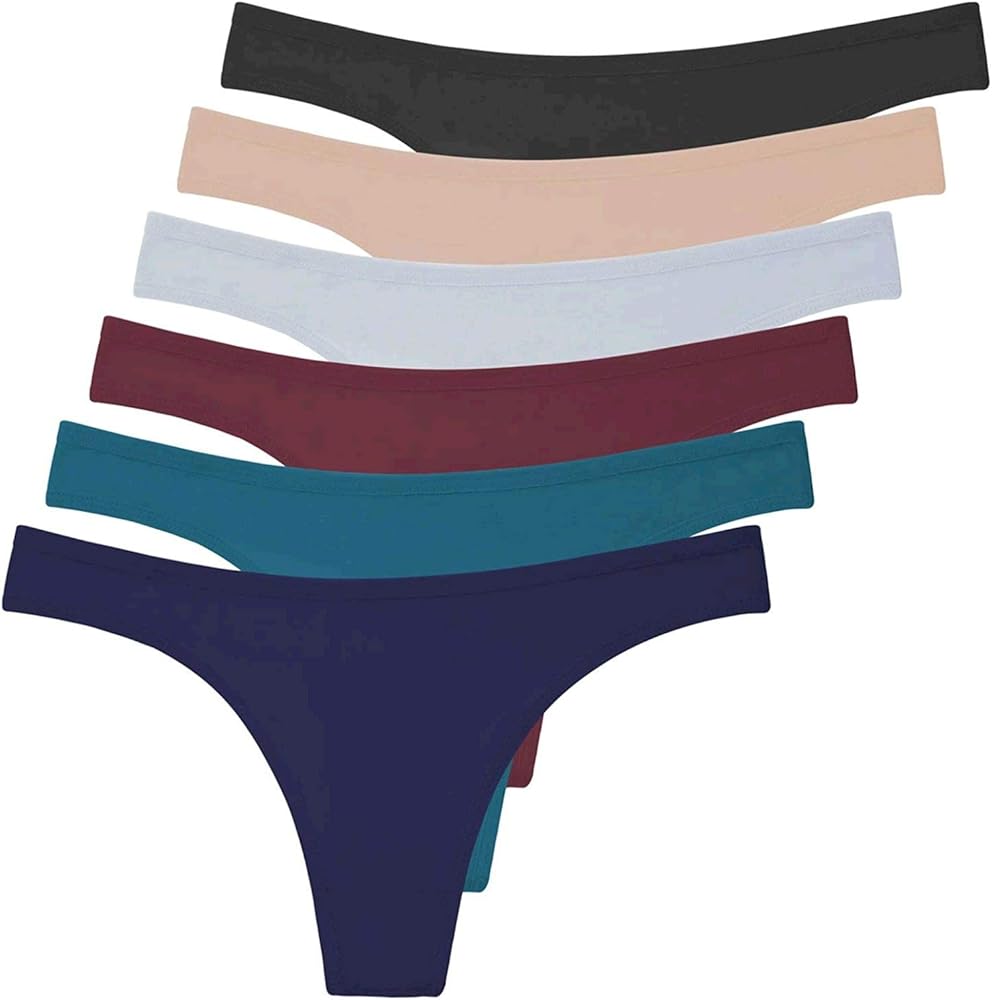 ANZERMIX Women's Breathable Cotton Thong Panties Pack of 6