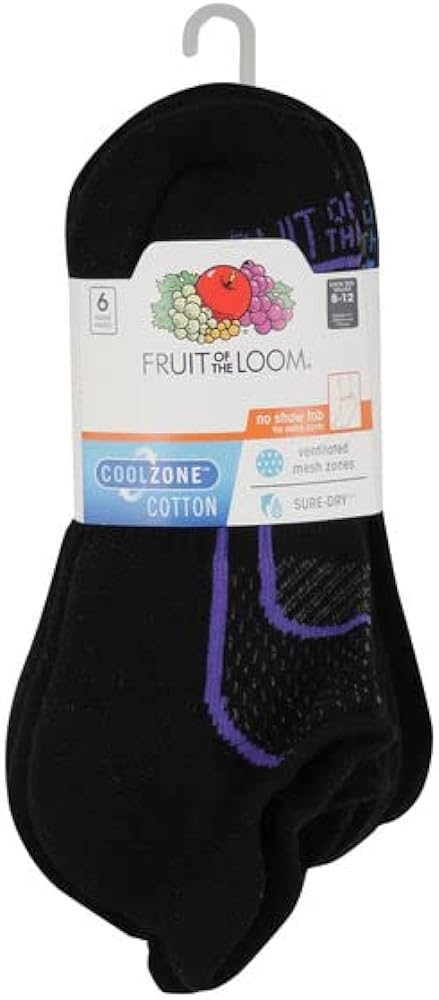 Fruit of the Loom Women's Coolzone Active Lightweight Cotton Socks