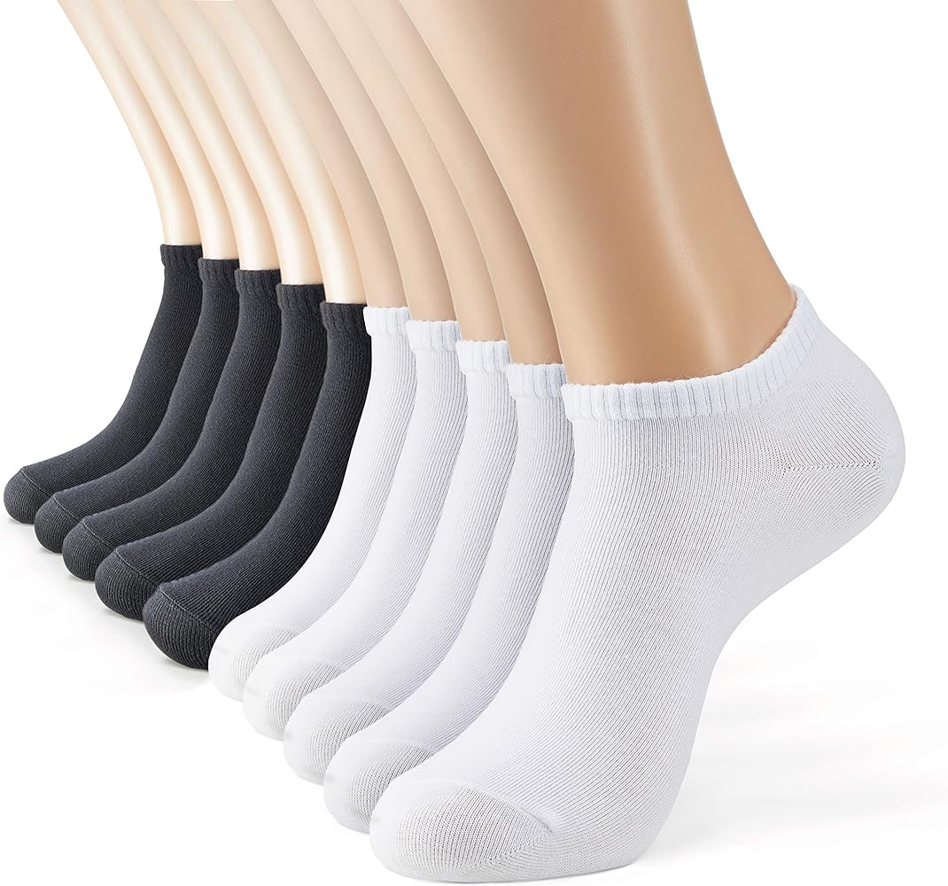 MONFOOT Women's and Men's 10-20 Pairs Thin Cotton Low Cut Ankle Socks, multipack