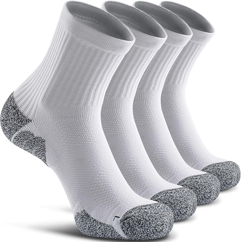 CWVLC Cushioned Compression Sport Quarter Socks for Men Women Youth