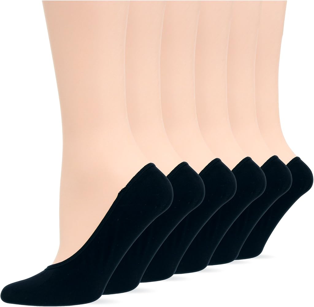 Hot Sox Women's Solid Liner Socks-6 Pair Pack-Casual Fashion Invisible No Show Gifts