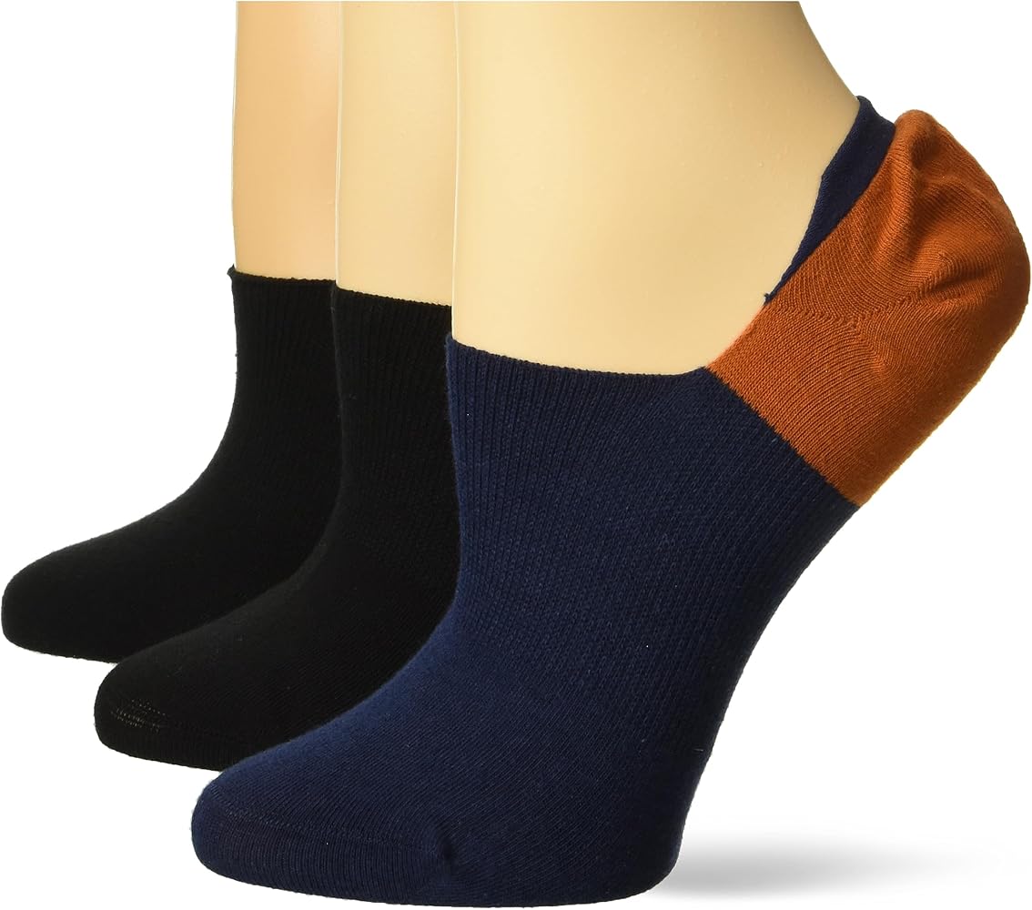 HUE Women's Cotton Arch Hug Liner Sock 3 Pair Pack