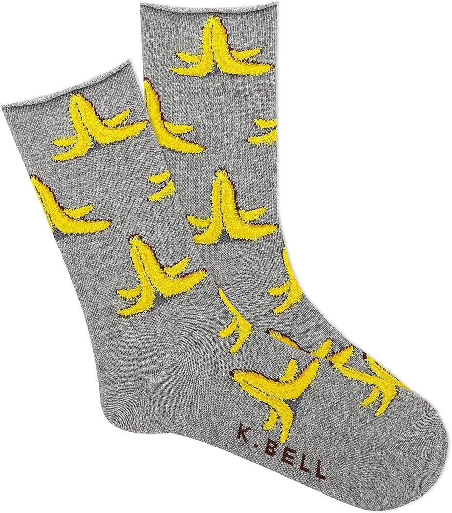 K. Bell Women's Fun Roll Top Crew Socks-1 Pairs-Comfortable & Cute Fashion Gifts