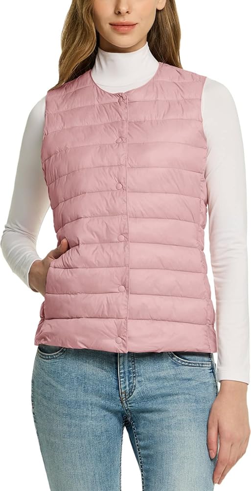 TSLA Women's Lightweight Packable Accent Puffer Jacket, Water-Resistant Winter Coat