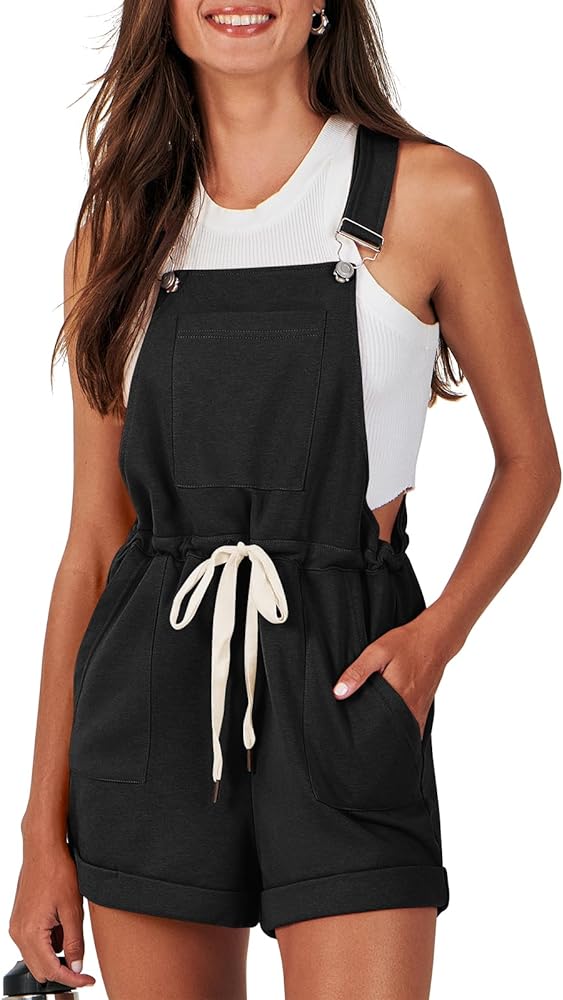 ANRABESS Women's Casual Overall Shorts Summer Shortalls Loose Bib Rompers Vacation Jumpsuit Beach Outfits Comfy Clothes