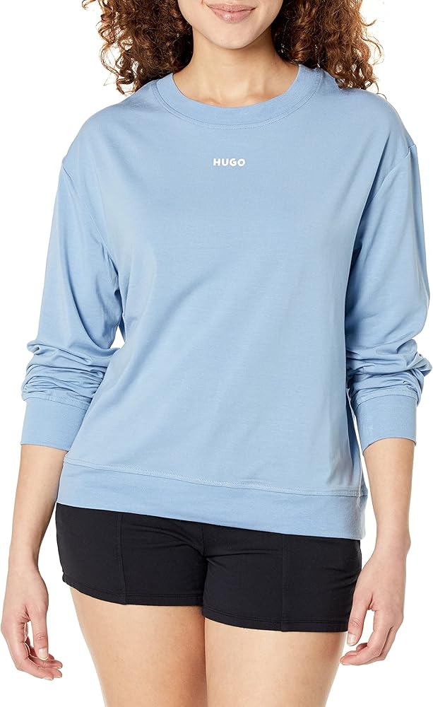 HUGO Women's Jersey Center Logo Lounge Sweatshirt