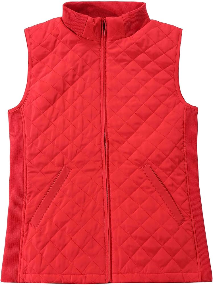 Bienzoe Women Quilted Casual Vest: Lightweight Packable Sleeveless Jacket