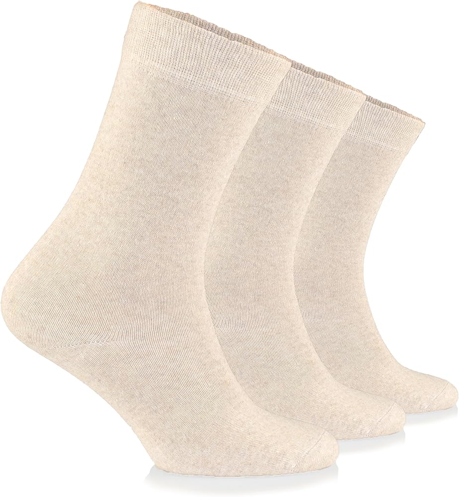 Women’s Crew Casual Cotton Socks 3 Pack Business Dress for Shoe Size 6-9 & 9-12