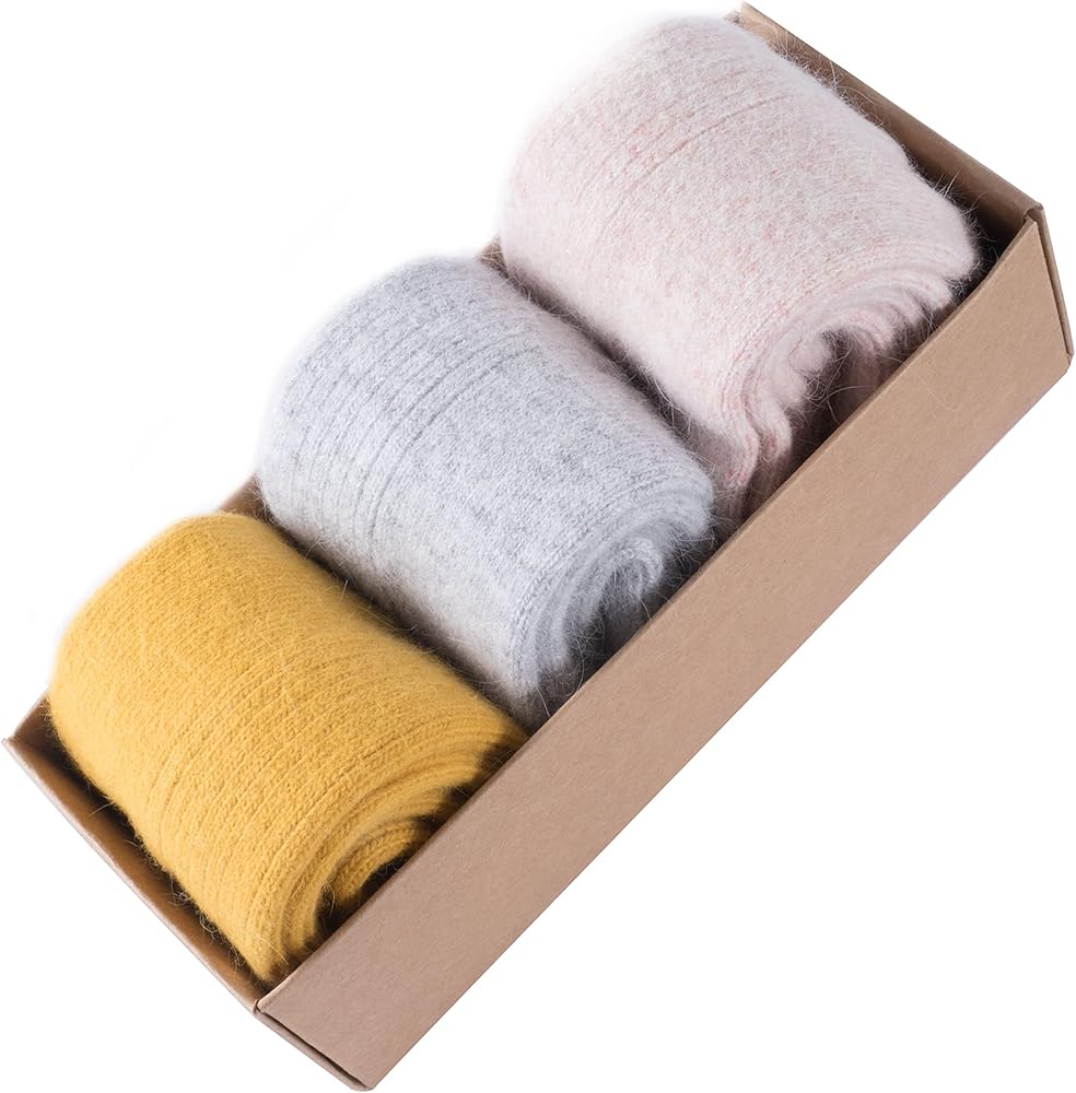 3 Pack Women Wool Cashmere Socks Casual Dress Soft Warm Thicken Winter Ladies Sock US 5-9