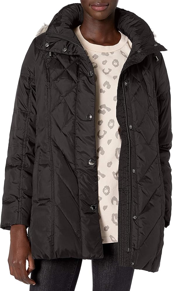 London Fog Women's Diamond Quilted Down Coat