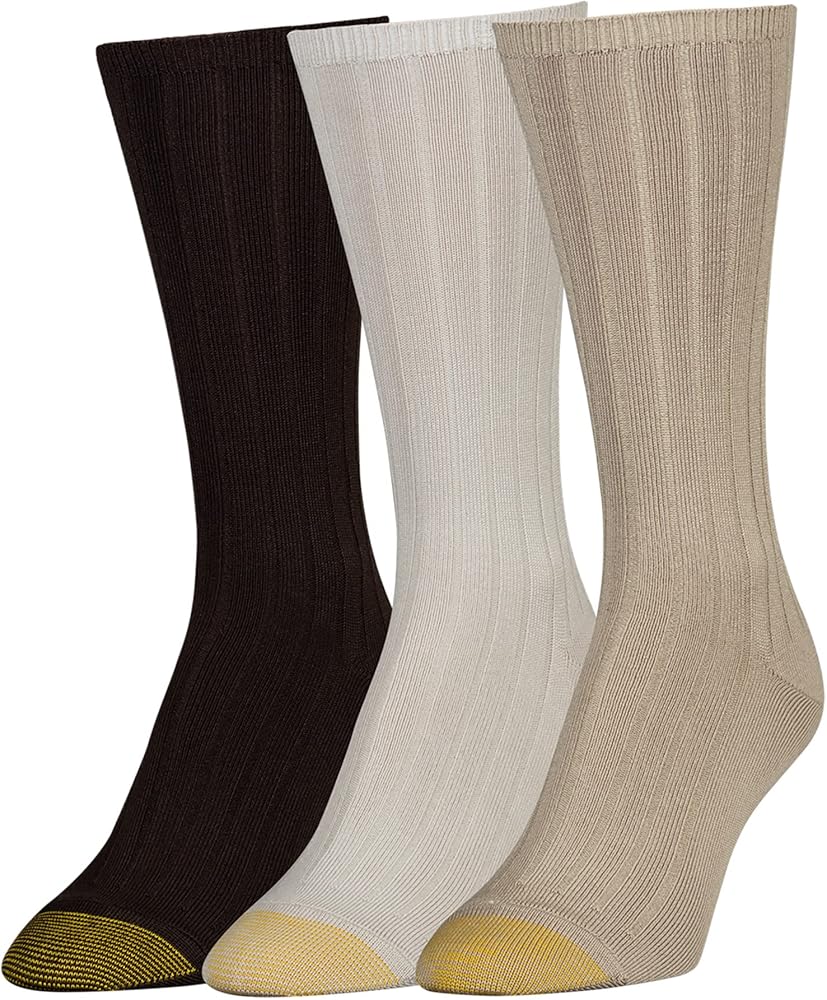 GOLDTOE Women's Ultra Soft Verona Crew Socks 3 Pack