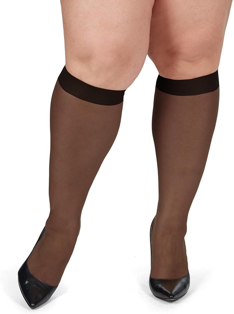 MeMoi Energizing Plus Size Knee High Stockings 2-Pack