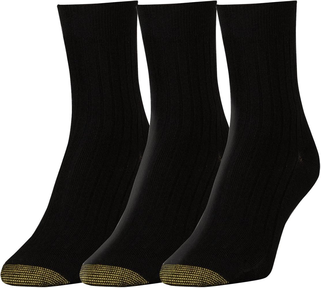 GOLDTOE Women's Non Binding Salon Short Crew Socks 3 Pack