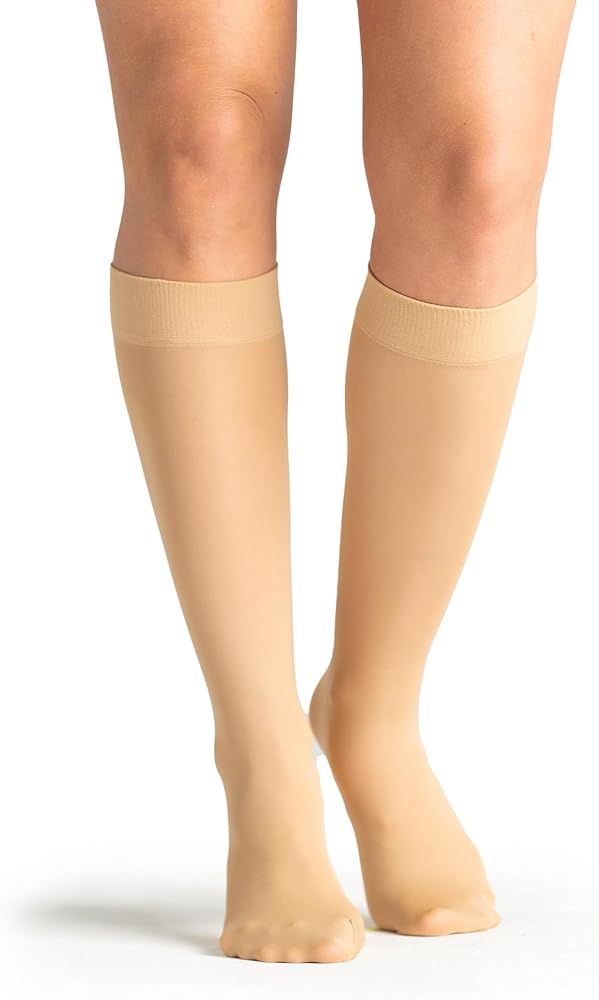 On the Go Women's Trouser Socks - Opaque Sheer Knee High Socks with Comfort Band and Microfiber Feel (1 Pair Pack)