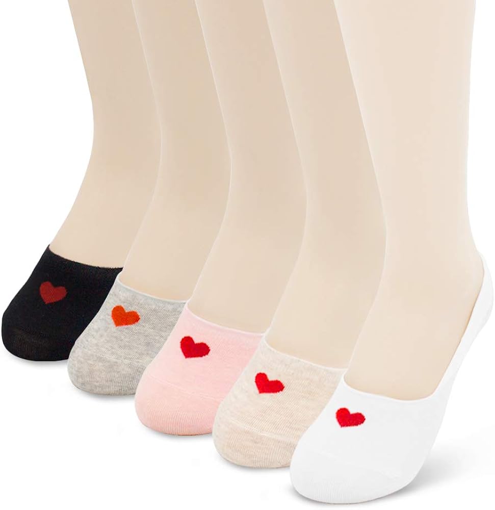 Jinny's Socks Women's No Show Socks Cute Funny Cotton Sneakers low cut (5 pack)