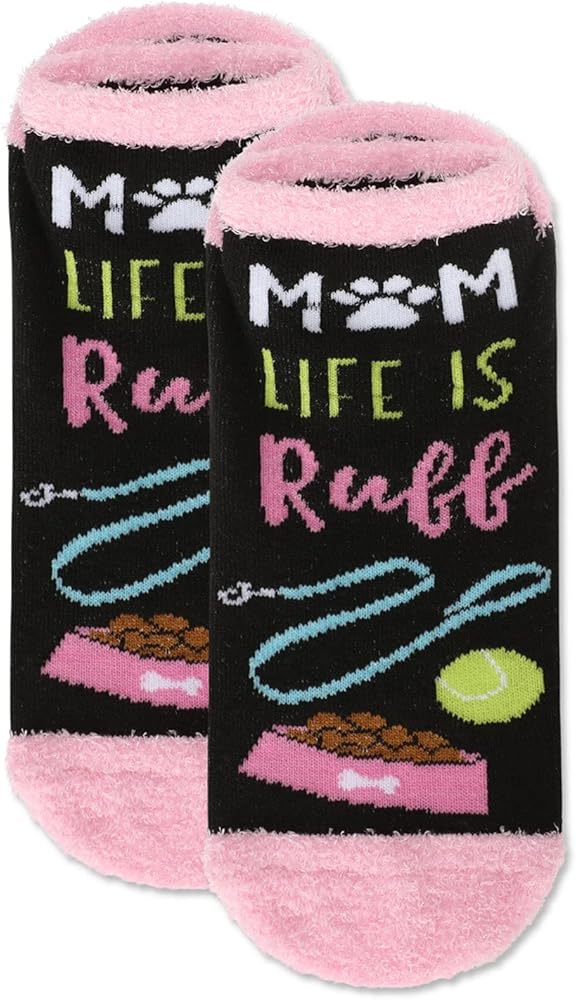 MeMoi Women's Dog Mom Life Low-Cut Non-Skid Socks