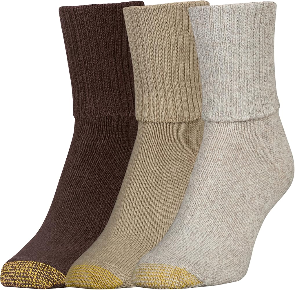 GOLDTOE Women's Bermuda Turncuff Socks 3 Pack