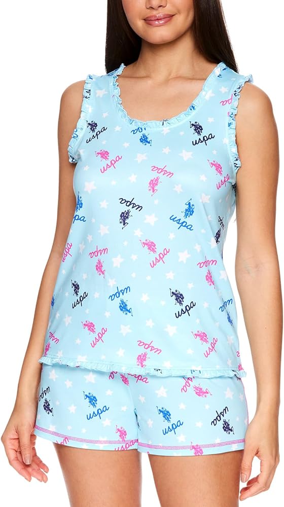 U.S. Polo Assn. Womens Pajama Sets - Two-Piece Summer Pajamas for Women with Tank Top and PJ Shorts