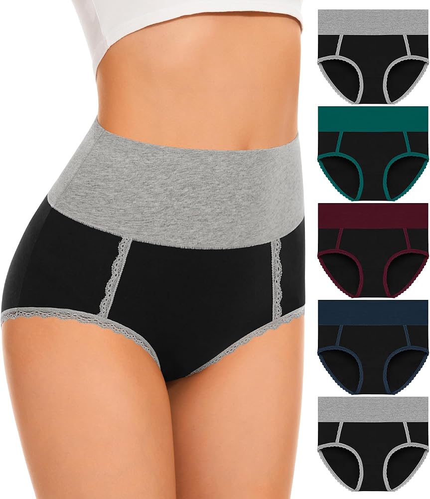 Women Underwear Cotton High Waisted Soft Briefs Full Coverage Comfort Panties Multipack