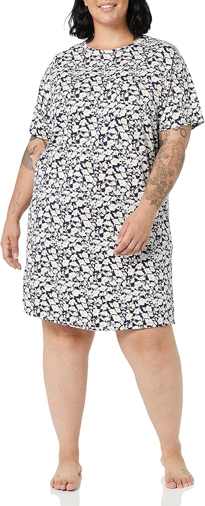 Amazon Essentials Women's Knit Jersey Sleep Tee Nightdress (Available in Plus Size)