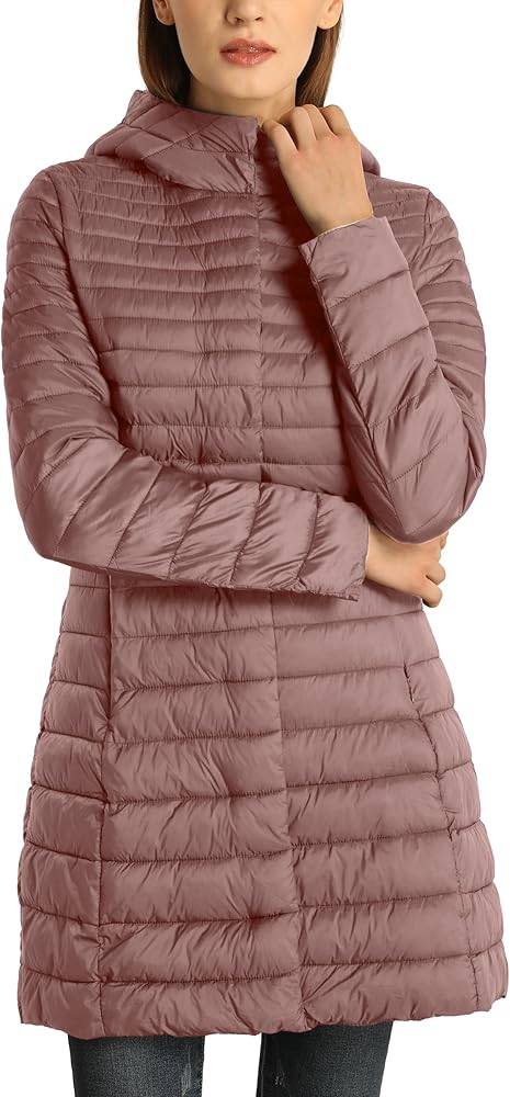 Bellivera Women's Quilted Lightweight Puffer Jacket, Winter Coats for Women Long Padded Bubble Coat