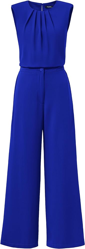 BTFBM Women's 2 Piece Outfits 2024 Summer Casual Tracksuits Crew Neck Sleeveless Top Wide Leg Pant Sets