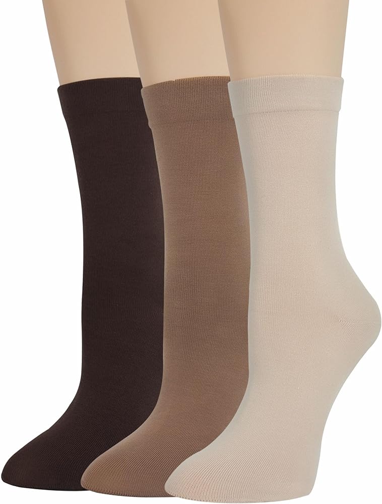 Thin Crew Socks for Women, Soft Cotton High Calf Boot Sock, Ladies Tall Socks Long Sock for Trouser, Dress, Business