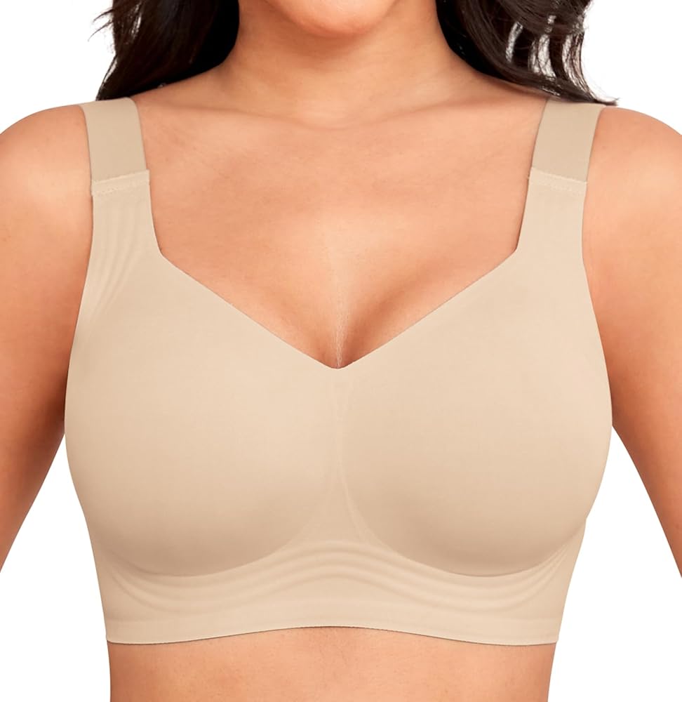 Women Wirefree Bras for Women Full Coverage No Underwire Everyday Bras Comfortable Wireless Padded Bras