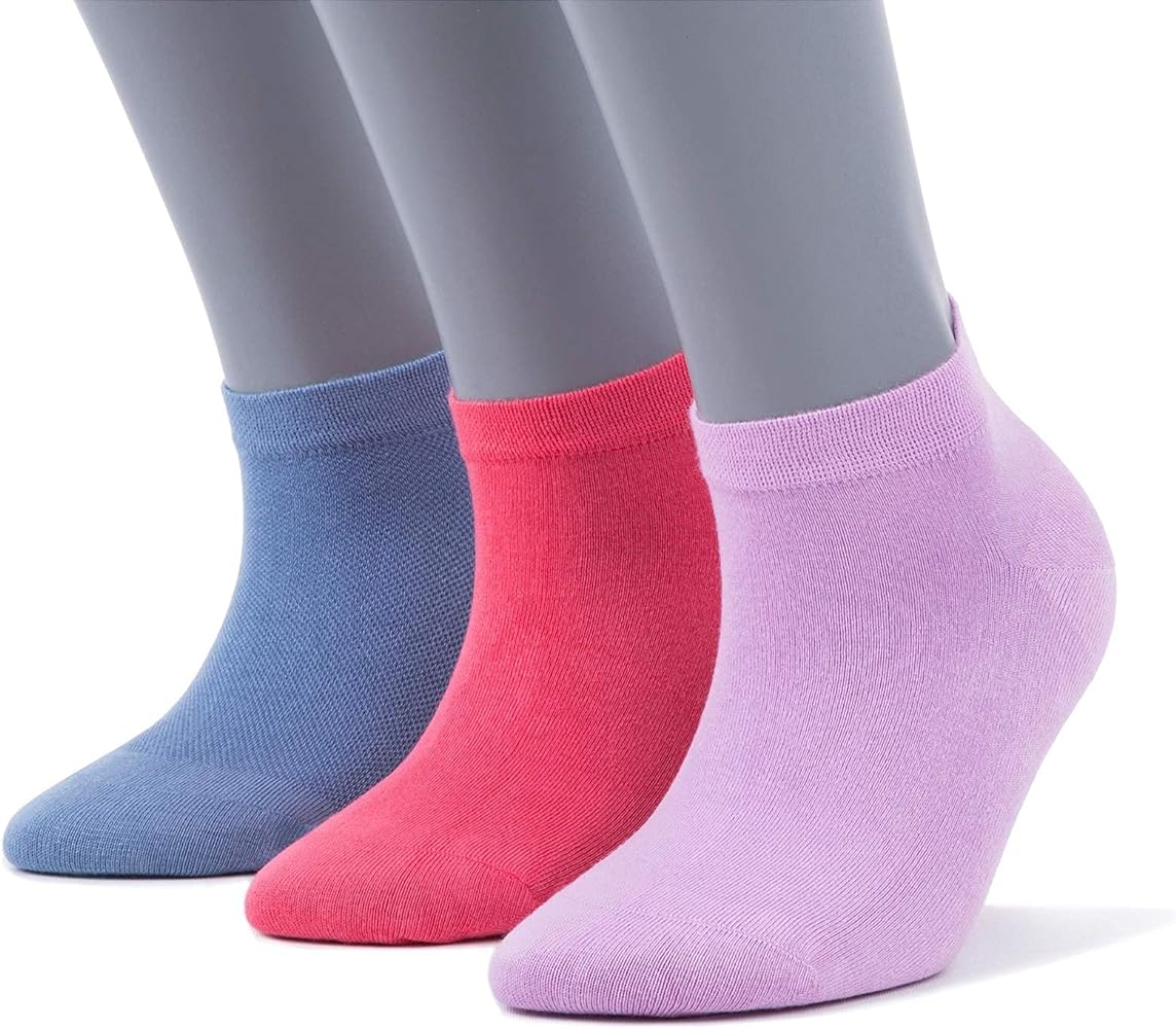 Women Casual Ankle Socks - Rayon Made from Bamboo, Odor Free & Breathable(3, 6 or 8 pairs + Gift Box)