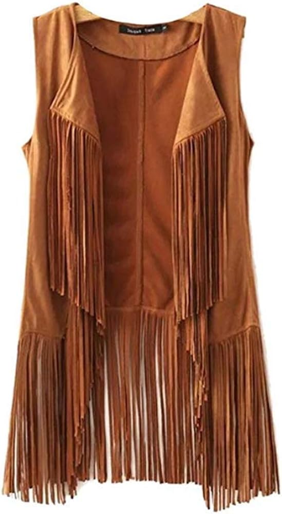 New Tassels Fringe Sleeveless Vest Cardigan Waistcoat Jacket Outwear Tops