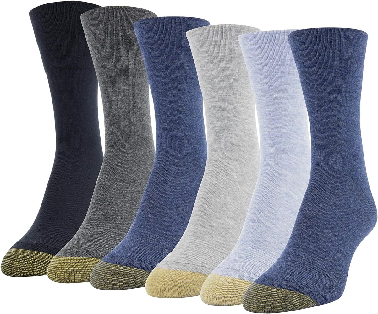 GOLDTOE Women's Ultra Soft Mid Crew Socks, 6-Pairs