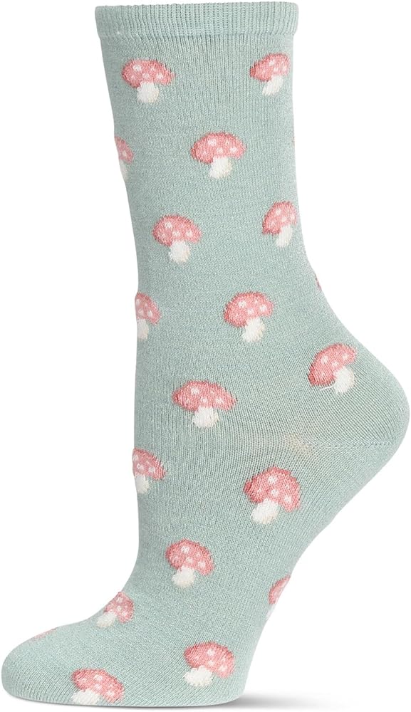 MeMoi Women's Soft Mushroom Cashmere Crew Socks