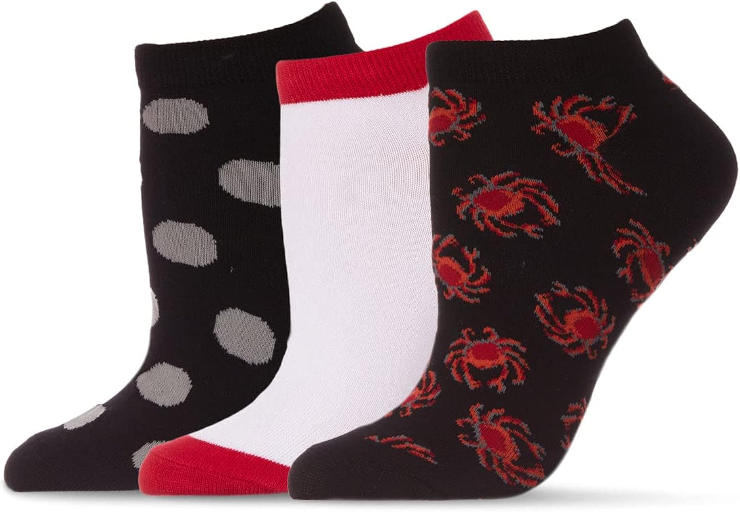 MeMoi Women's 3 Pair Pack Crabs Rayan Blend Low Cut Socks