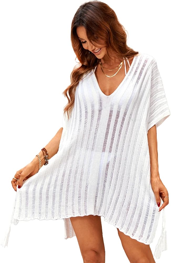 2024 Women's Casual Kimono Cardigans Swimsuit Cover up Beach Bikini Bathing Suit Coverups