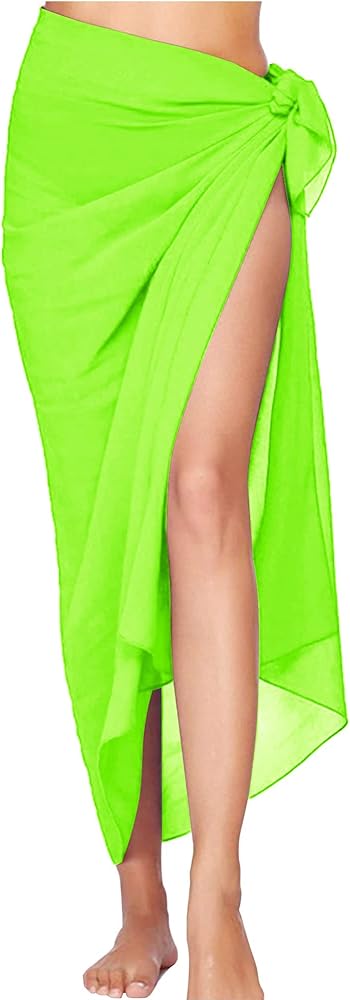 Kingfancy Women's Beach Swimsuit Cover Ups Bikini Wrap Chiffon Sarong Summer Shawl Pareo Skirt for Swimwear