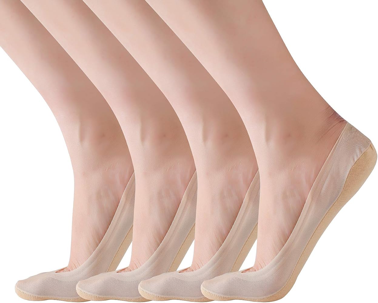 RIIQIICHY No Show Socks Womens Low Cut Liner Non-Slip Thin Causal Line for Flats Boat 4 to 6 Pack