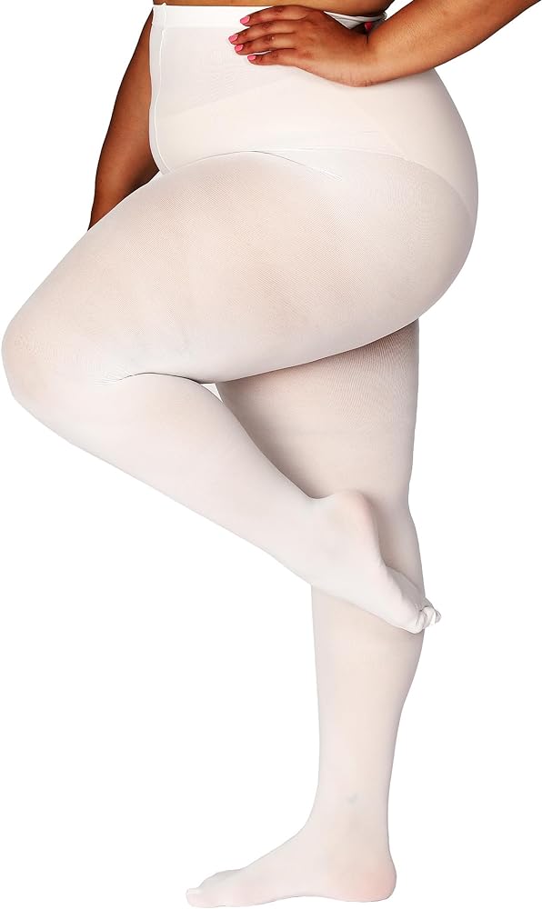 HONENNA Queen Plus Size Tights Semi Opaque Control Top High Waist Stockings Nylons Pantyhose for Women 1X 2X 3X 4X 5X 6X