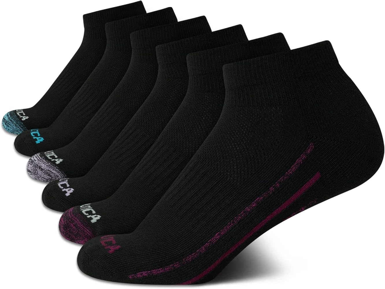 Nautica Women’s Socks - Athletic Cushion Quarter Cut Socks (6 Pack)