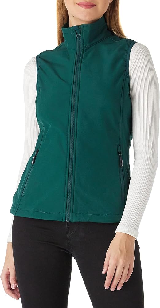 Outdoor Ventures Women's Lightweight Softshell Vest Windproof Fleece Lined Zip Up Sleeveless Jacket for Running Hiking Golf