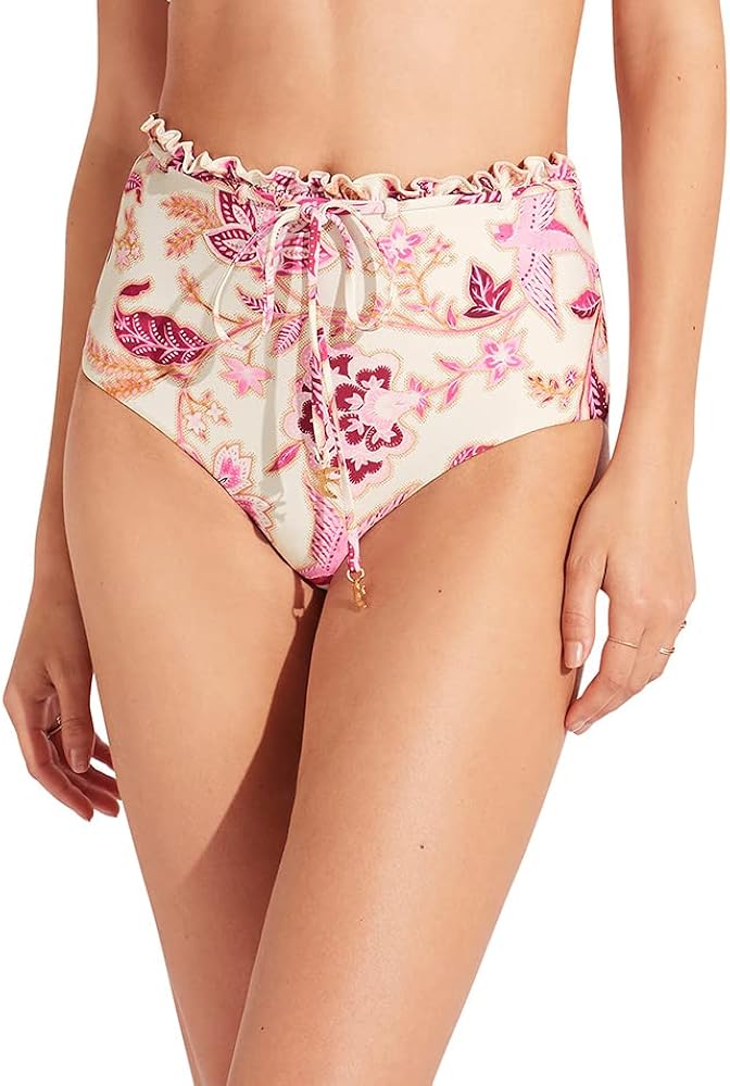 Seafolly Women's High Waisted Full Coverage Low Legline Bikini Bottom Swimsuit