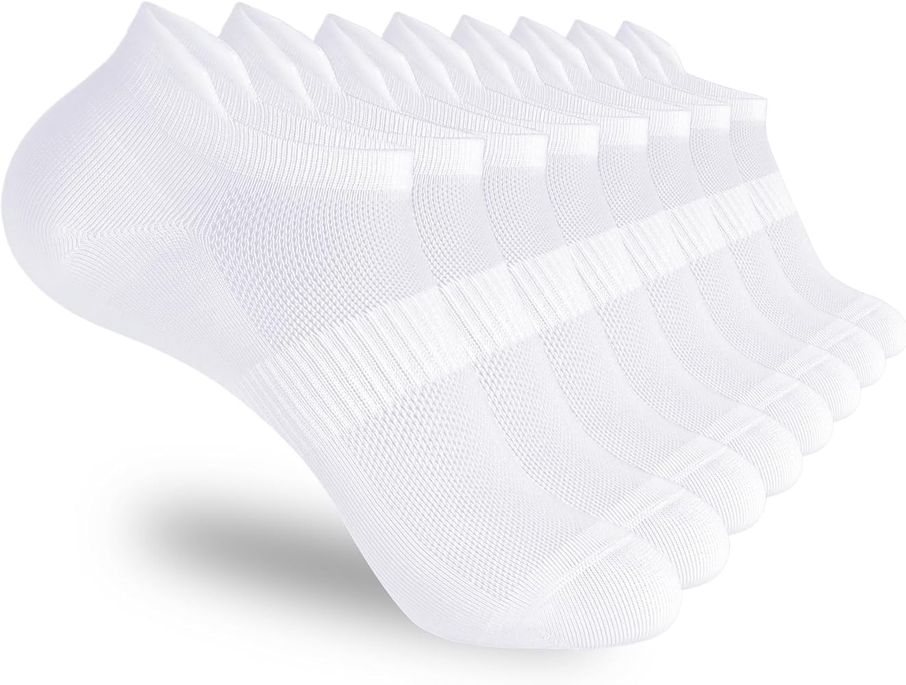 Corlap 8 Pairs Ankle Athletic Running Socks White Soft Thin Low Cut Short Tab Socks for Men and Women