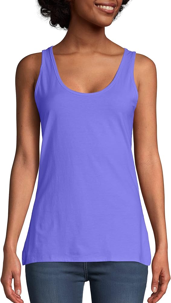 Hanes Womens Scoopneck Cotton Jersey Tank, Classic Cotton Tank Top, Lightweight Cotton Tank For Women