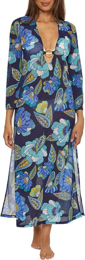 Trina Turk Pirouette Maxi Dress, V-neck, Floral Print, Casual, Beach Cover Ups for Women