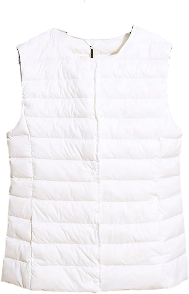 Light White Duck Down Women Vest Thin Coat Women Duck Down Sleeveless Jacket