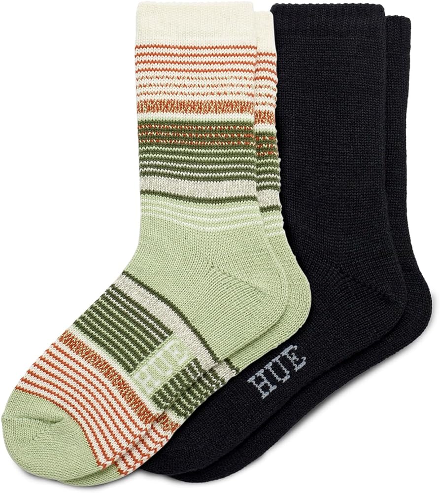 HUE Women's Crew Length Boot Socks, 2 Pair Pack