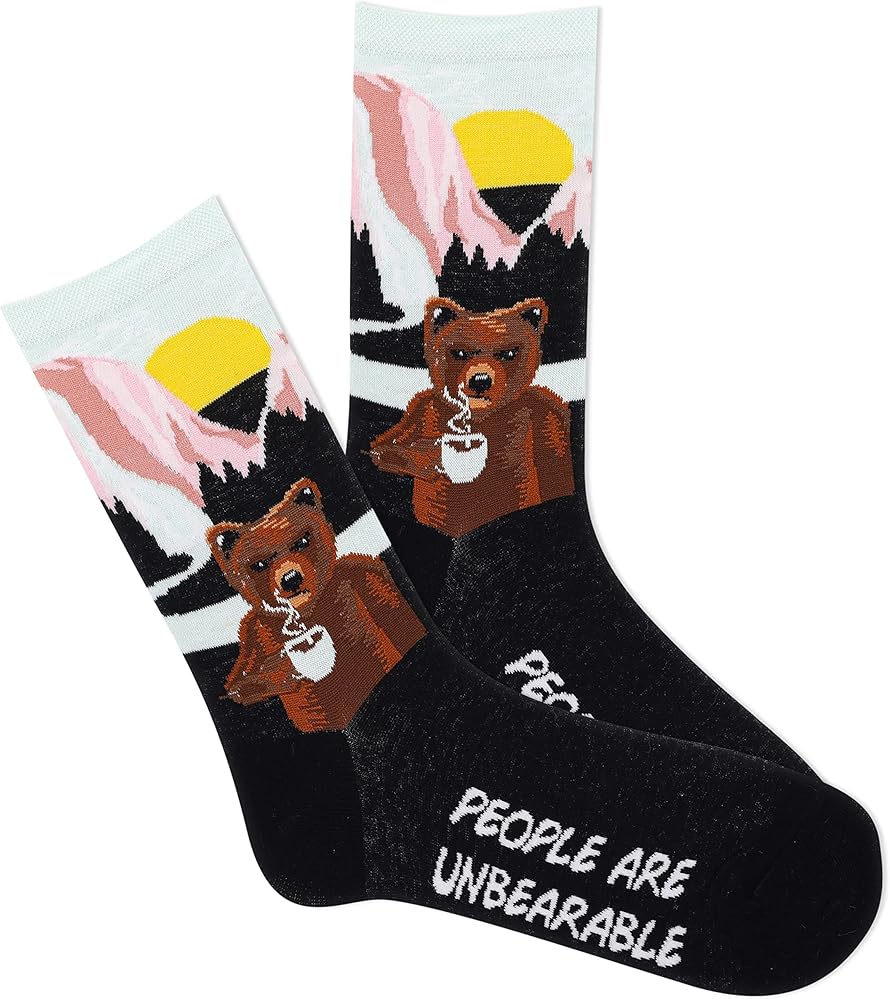 K. Bell Women's Fun Animal Crew Socks-1 Pairs-Cool & Cute Wordplay Novelty Gifts