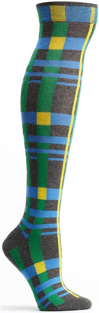 Ozone Women's Constructive Plaid Knee High Sock